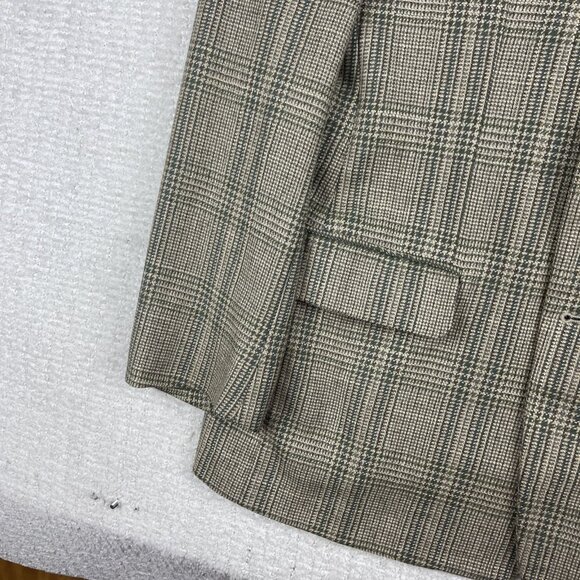 Alberto Cardinali Italy Made Wool Golden Brown Plaid Blazer Sport Coat Sz 50 - Picture 6 of 16